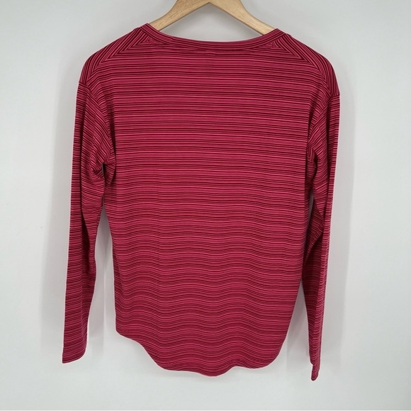 Athleta Cloudlight Stratus Shirt Womens XS Striped Long Sleeve Top Dark Pink - Picture 7 of 11